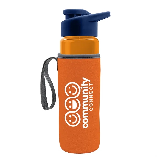 24 oz. Transparent Sports bottle with drink-thru lid  & Caddy... from ASI 40480 Koozie Group