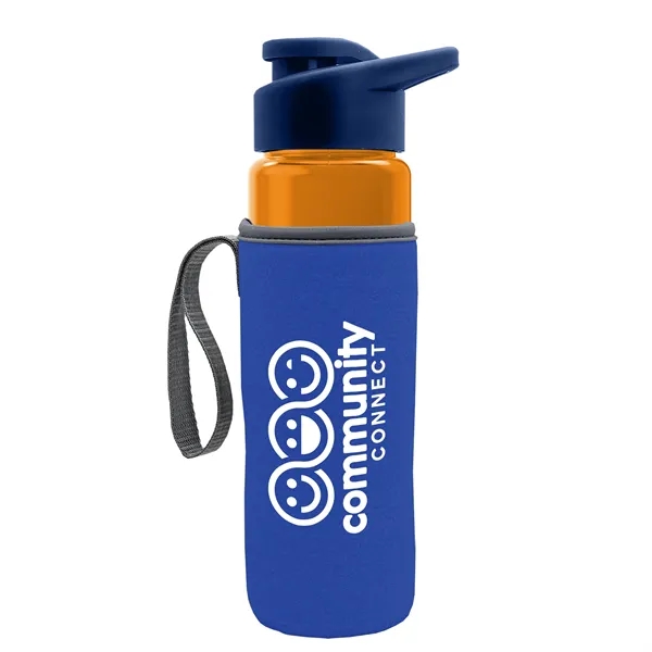 24 oz. Transparent Sports bottle with drink-thru lid  & Caddy... from ASI 40480 Koozie Group
