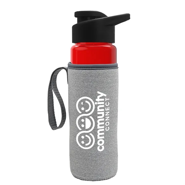 24 oz. Transparent Sports bottle with drink-thru lid  & Caddy... from ASI 40480 Koozie Group