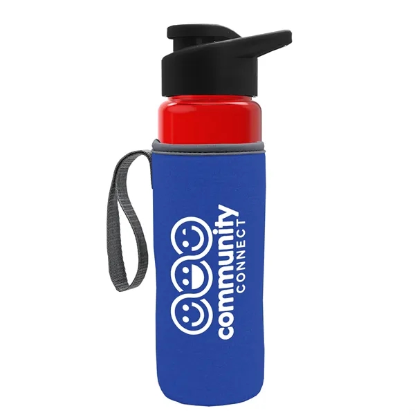 24 oz. Transparent Sports bottle with drink-thru lid  & Caddy... from ASI 40480 Koozie Group