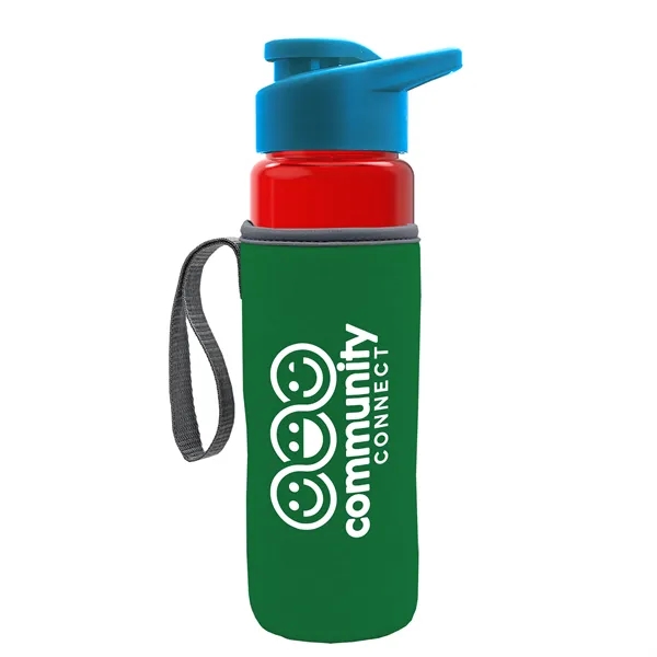 24 oz. Transparent Sports bottle with drink-thru lid  & Caddy... from ASI 40480 Koozie Group