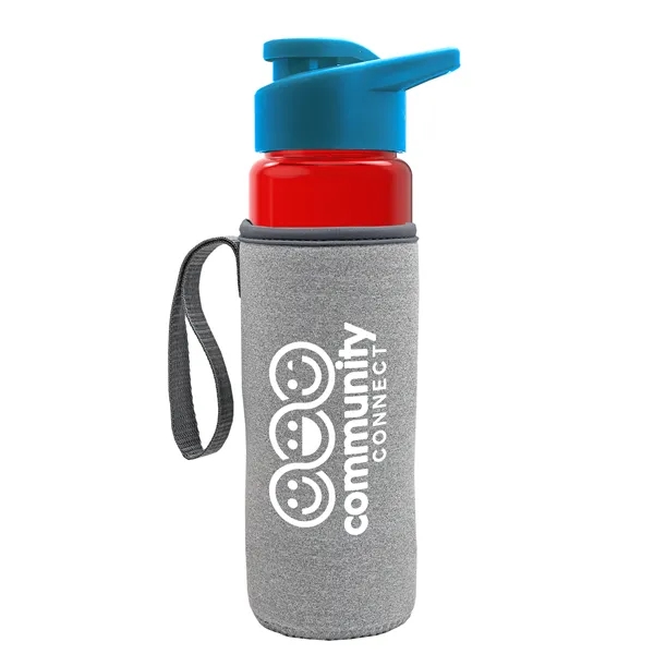 24 oz. Transparent Sports bottle with drink-thru lid  & Caddy... from ASI 40480 Koozie Group