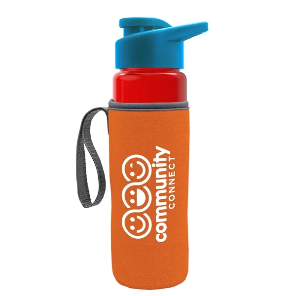24 oz. Transparent Sports bottle with drink-thru lid  & Caddy... from ASI 40480 Koozie Group