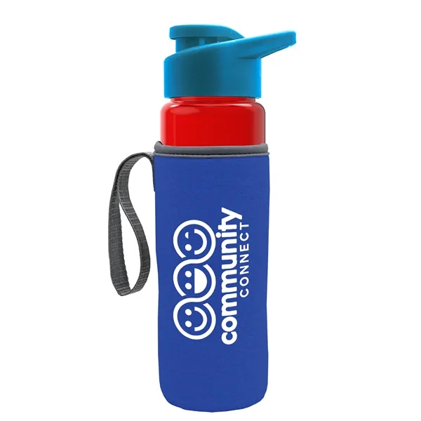 24 oz. Transparent Sports bottle with drink-thru lid  & Caddy... from ASI 40480 Koozie Group