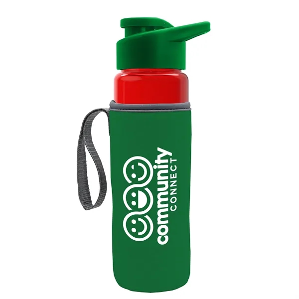 24 oz. Transparent Sports bottle with drink-thru lid  & Caddy... from ASI 40480 Koozie Group