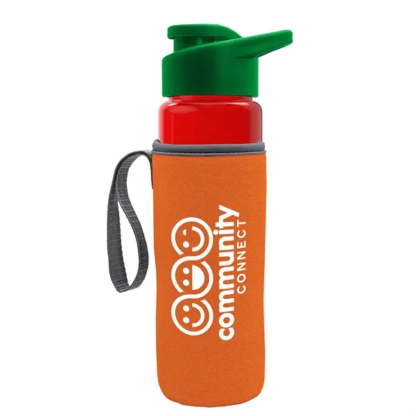 24 oz. Transparent Sports bottle with drink-thru lid  & Caddy... from ASI 40480 Koozie Group