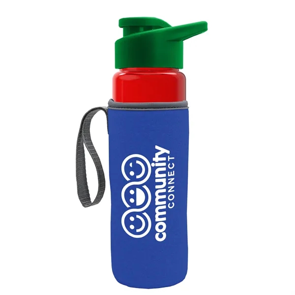 24 oz. Transparent Sports bottle with drink-thru lid  & Caddy... from ASI 40480 Koozie Group