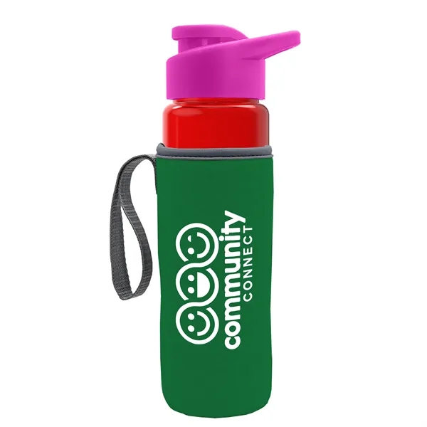 24 oz. Transparent Sports bottle with drink-thru lid  & Caddy... from ASI 40480 Koozie Group