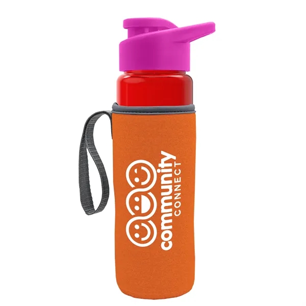 24 oz. Transparent Sports bottle with drink-thru lid  & Caddy... from ASI 40480 Koozie Group