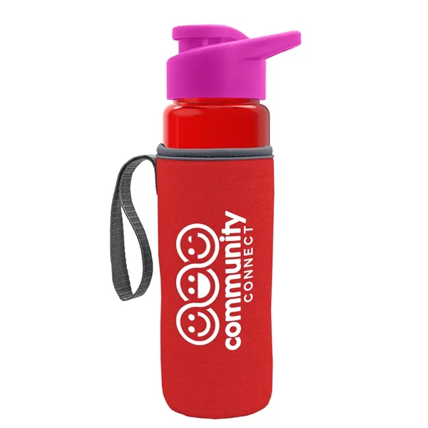 24 oz. Transparent Sports bottle with drink-thru lid  & Caddy... from ASI 40480 Koozie Group