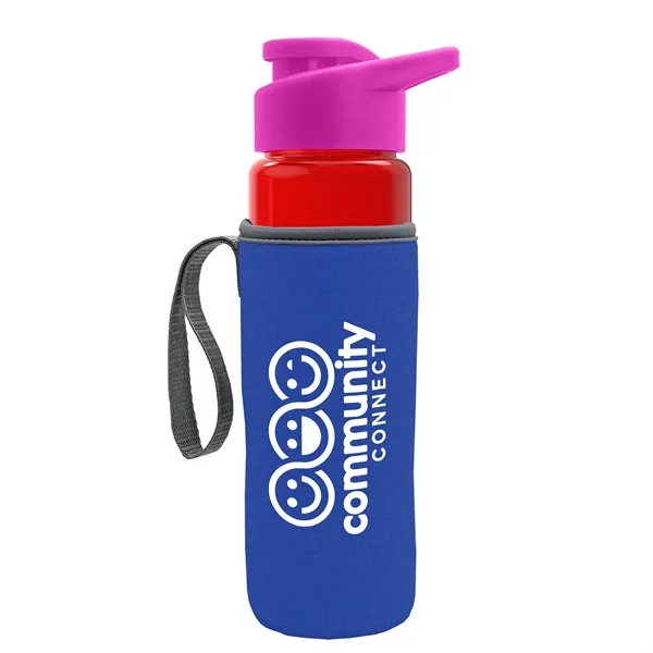 24 oz. Transparent Sports bottle with drink-thru lid  & Caddy... from ASI 40480 Koozie Group
