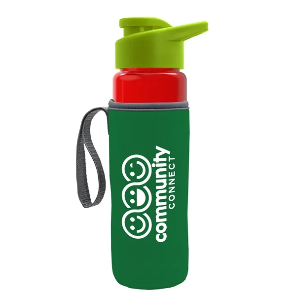 24 oz. Transparent Sports bottle with drink-thru lid  & Caddy... from ASI 40480 Koozie Group