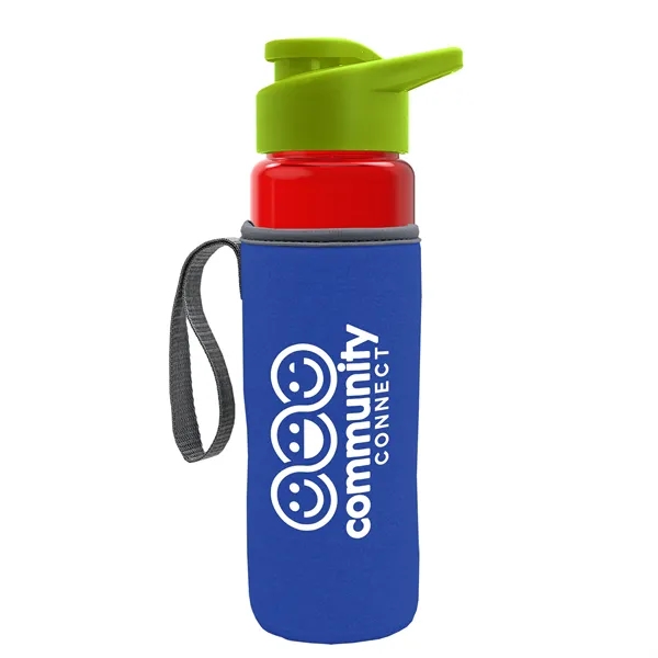 24 oz. Transparent Sports bottle with drink-thru lid  & Caddy... from ASI 40480 Koozie Group