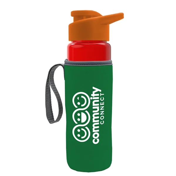 24 oz. Transparent Sports bottle with drink-thru lid  & Caddy... from ASI 40480 Koozie Group