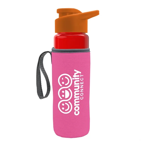 24 oz. Transparent Sports bottle with drink-thru lid  & Caddy... from ASI 40480 Koozie Group