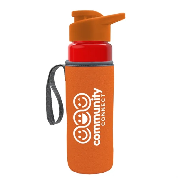 24 oz. Transparent Sports bottle with drink-thru lid  & Caddy... from ASI 40480 Koozie Group