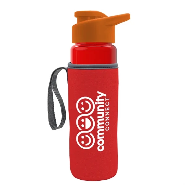 24 oz. Transparent Sports bottle with drink-thru lid  & Caddy... from ASI 40480 Koozie Group