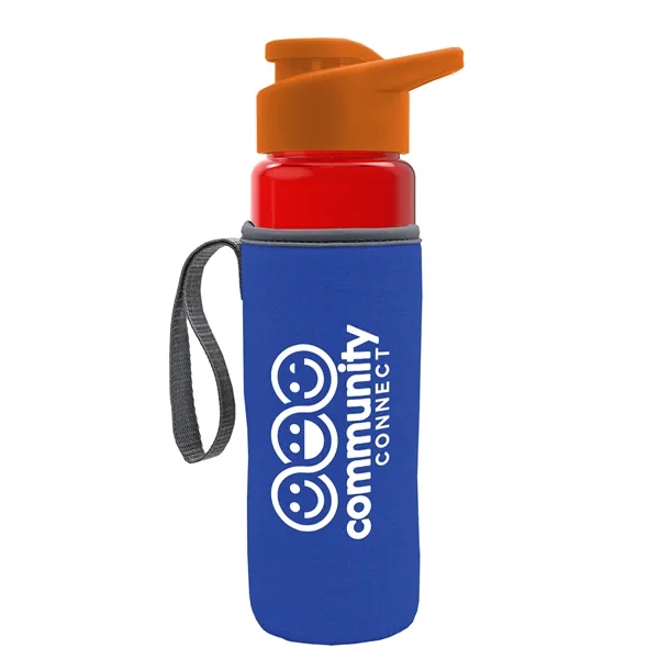 24 oz. Transparent Sports bottle with drink-thru lid  & Caddy... from ASI 40480 Koozie Group