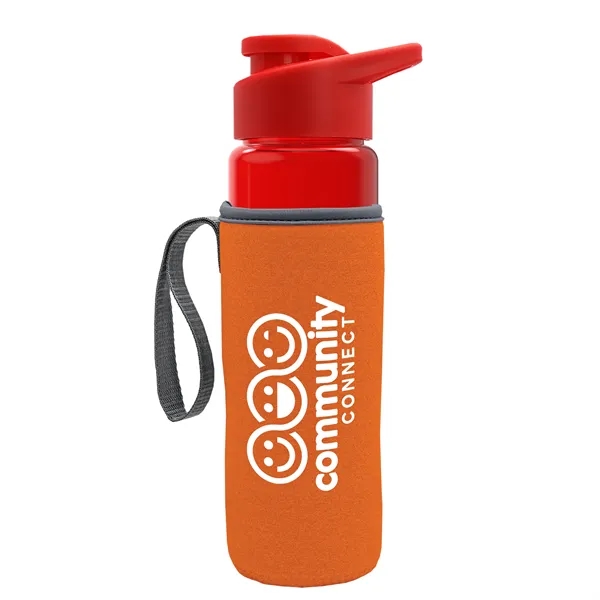 24 oz. Transparent Sports bottle with drink-thru lid  & Caddy... from ASI 40480 Koozie Group