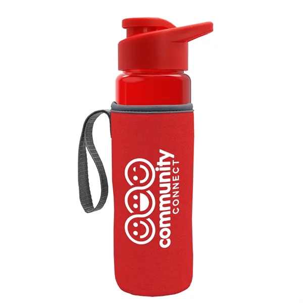 24 oz. Transparent Sports bottle with drink-thru lid  & Caddy... from ASI 40480 Koozie Group