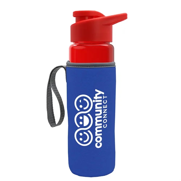 24 oz. Transparent Sports bottle with drink-thru lid  & Caddy... from ASI 40480 Koozie Group