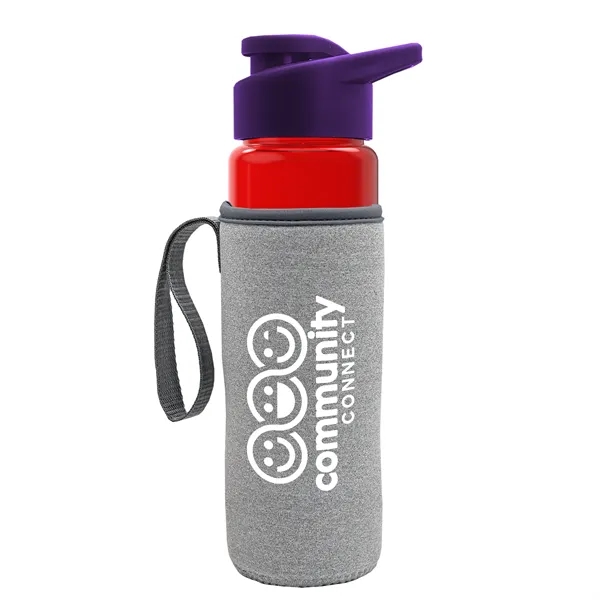 24 oz. Transparent Sports bottle with drink-thru lid  & Caddy... from ASI 40480 Koozie Group