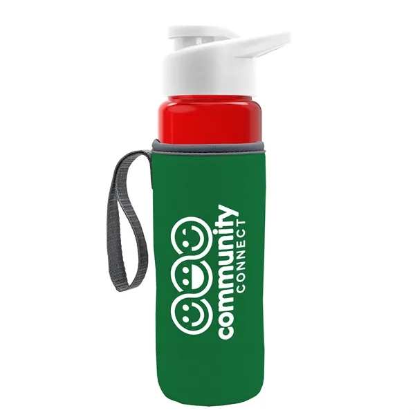 24 oz. Transparent Sports bottle with drink-thru lid  & Caddy... from ASI 40480 Koozie Group