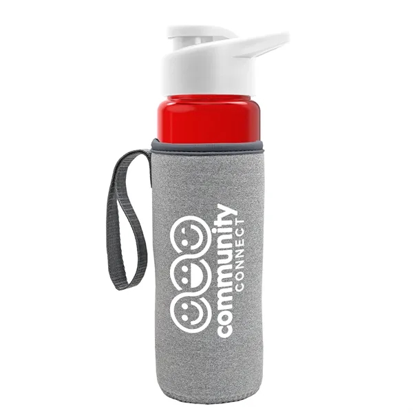 24 oz. Transparent Sports bottle with drink-thru lid  & Caddy... from ASI 40480 Koozie Group