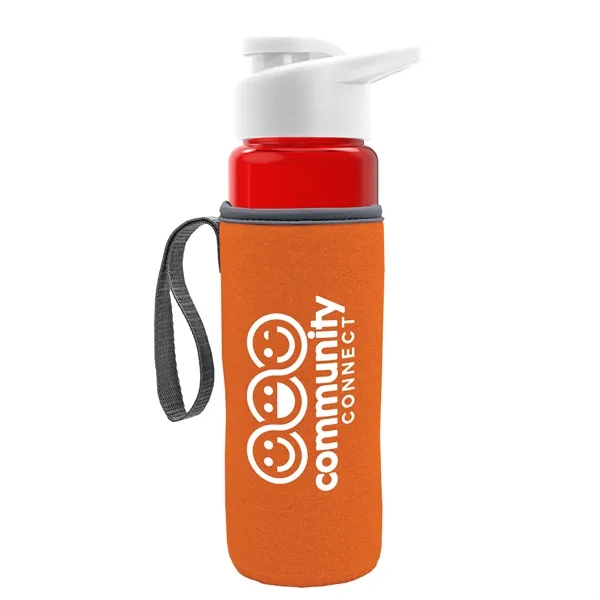 24 oz. Transparent Sports bottle with drink-thru lid  & Caddy... from ASI 40480 Koozie Group