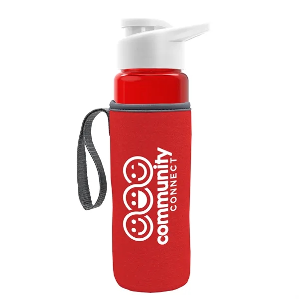24 oz. Transparent Sports bottle with drink-thru lid  & Caddy... from ASI 40480 Koozie Group