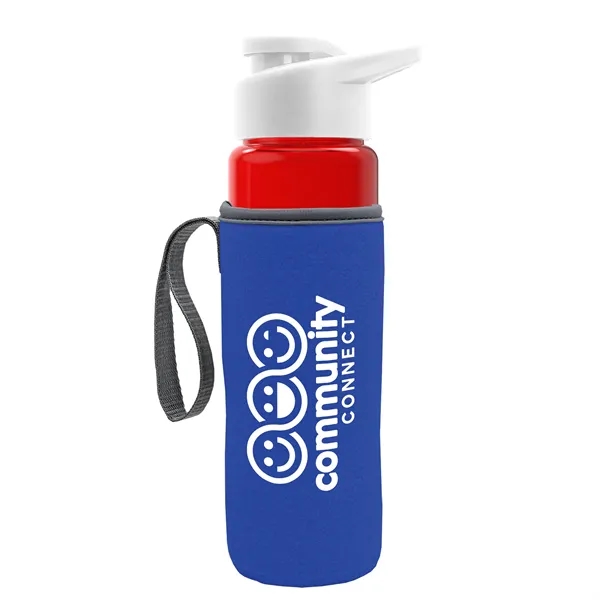 24 oz. Transparent Sports bottle with drink-thru lid  & Caddy... from ASI 40480 Koozie Group