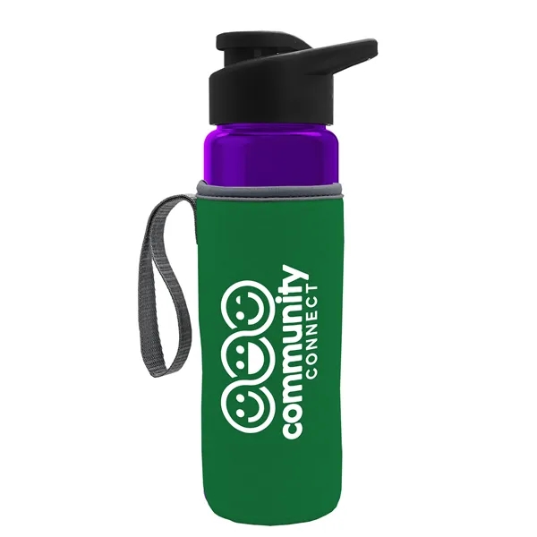 24 oz. Transparent Sports bottle with drink-thru lid  & Caddy... from ASI 40480 Koozie Group