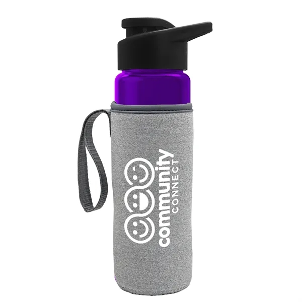 24 oz. Transparent Sports bottle with drink-thru lid  & Caddy... from ASI 40480 Koozie Group