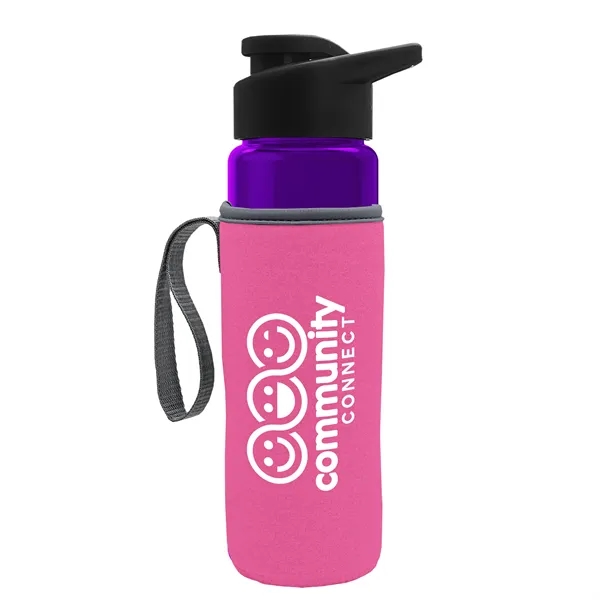 24 oz. Transparent Sports bottle with drink-thru lid  & Caddy... from ASI 40480 Koozie Group