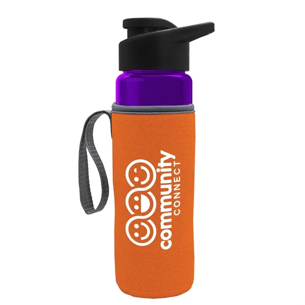 24 oz. Transparent Sports bottle with drink-thru lid  & Caddy... from ASI 40480 Koozie Group
