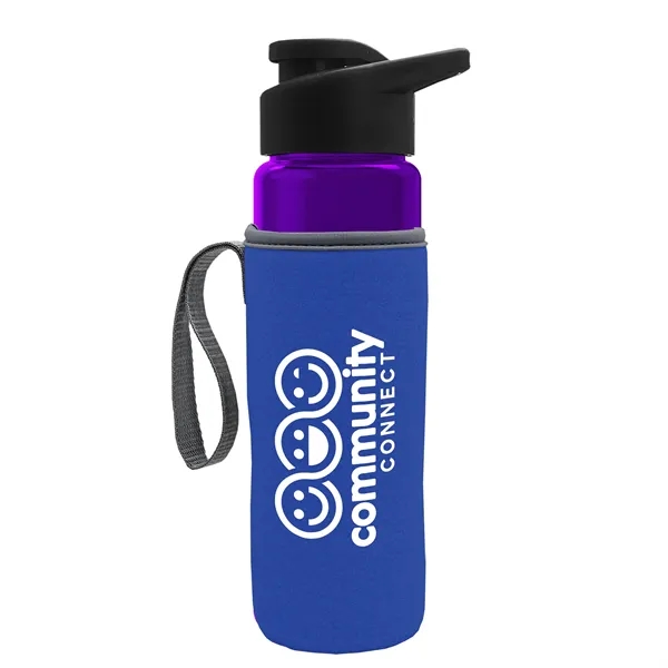 24 oz. Transparent Sports bottle with drink-thru lid  & Caddy... from ASI 40480 Koozie Group