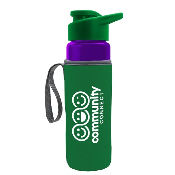24 oz. Transparent Sports bottle with drink-thru lid  & Caddy... from ASI 40480 Koozie Group