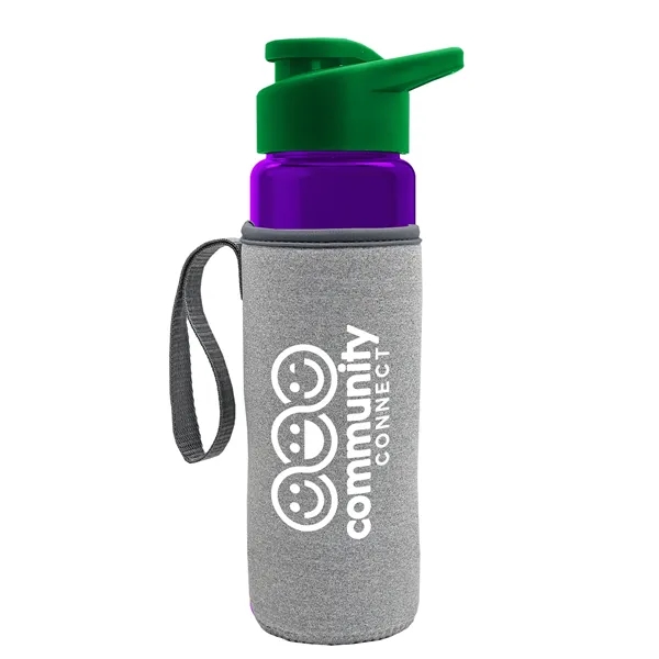 24 oz. Transparent Sports bottle with drink-thru lid  & Caddy... from ASI 40480 Koozie Group