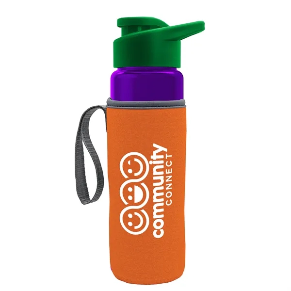 24 oz. Transparent Sports bottle with drink-thru lid  & Caddy... from ASI 40480 Koozie Group