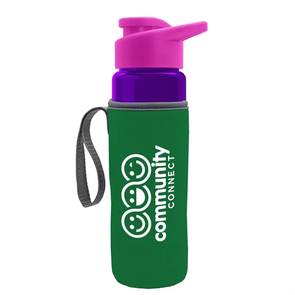 24 oz. Transparent Sports bottle with drink-thru lid  & Caddy... from ASI 40480 Koozie Group