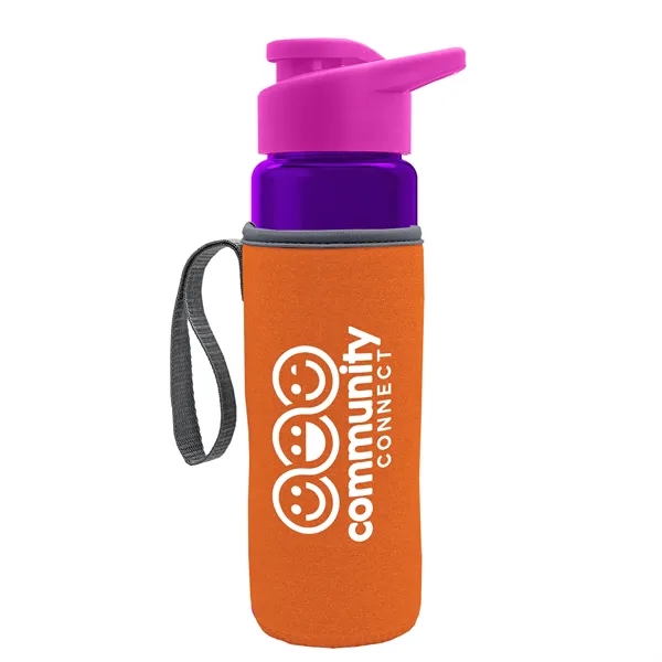 24 oz. Transparent Sports bottle with drink-thru lid  & Caddy... from ASI 40480 Koozie Group