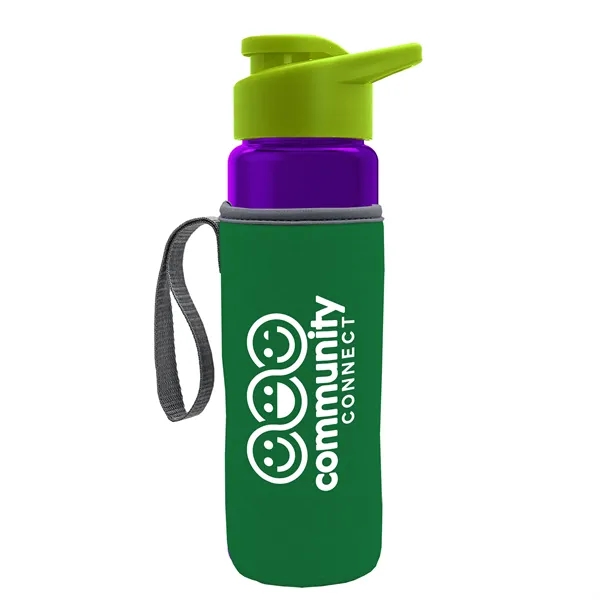 24 oz. Transparent Sports bottle with drink-thru lid  & Caddy... from ASI 40480 Koozie Group