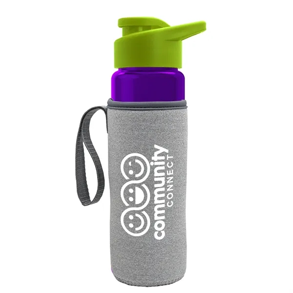 24 oz. Transparent Sports bottle with drink-thru lid  & Caddy... from ASI 40480 Koozie Group