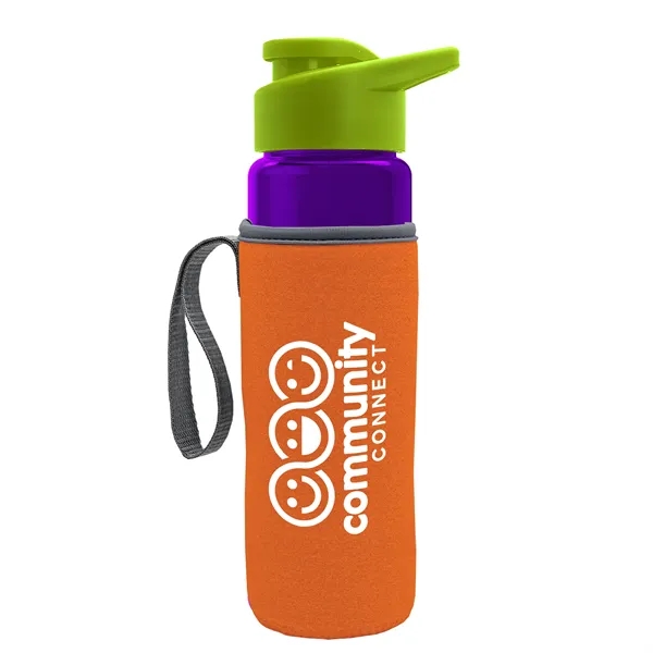 24 oz. Transparent Sports bottle with drink-thru lid  & Caddy... from ASI 40480 Koozie Group