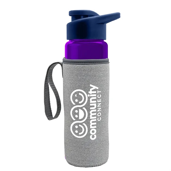 24 oz. Transparent Sports bottle with drink-thru lid  & Caddy... from ASI 40480 Koozie Group