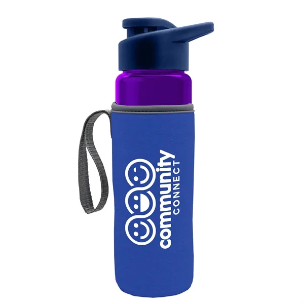 24 oz. Transparent Sports bottle with drink-thru lid  & Caddy... from ASI 40480 Koozie Group