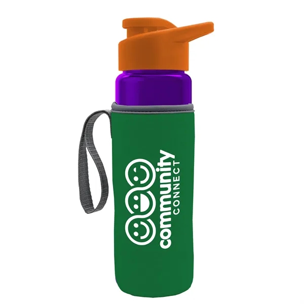 24 oz. Transparent Sports bottle with drink-thru lid  & Caddy... from ASI 40480 Koozie Group