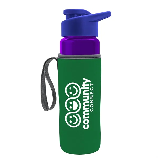 24 oz. Transparent Sports bottle with drink-thru lid  & Caddy... from ASI 40480 Koozie Group
