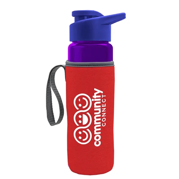 24 oz. Transparent Sports bottle with drink-thru lid  & Caddy... from ASI 40480 Koozie Group