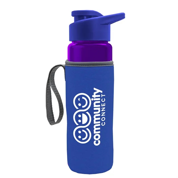 24 oz. Transparent Sports bottle with drink-thru lid  & Caddy... from ASI 40480 Koozie Group